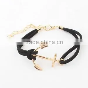 Bracelet Women 2017 Leather Bracelet Anchor Bracelet thumbnail-1