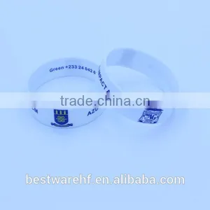 Silk Printed Cancer Awareness 3/4 Inch Silicone Bracelet thumbnail-1