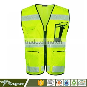 Yellow Safety Vest Fabric Reflective Stripes for Clothing thumbnail-1