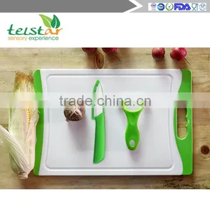Large Plastic Cutting Board (green) Drop Tank Includes Free Ceramic Peeler and 3 "ceramic Paring Knife thumbnail-2