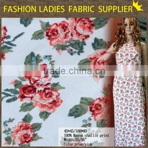 Hot Sales African 100% Rayon Challies Fabric of Shaoxing Textile for Ladies' Dress 45*45 100*80 thumbnail-1