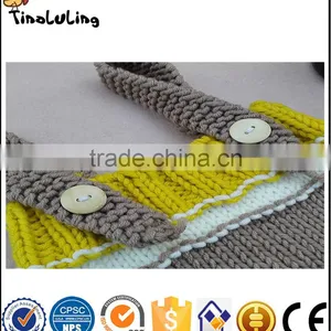 NPT65 Tinaluling 100% Woolen Gray and Yellow 2 Pcs Newborn Photography Props for Baby thumbnail-4