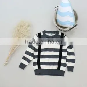 British Style Kid Round-Neck Design Top Neutral Children Autumn Sweaters Stripes Childrens Sweaters thumbnail-1