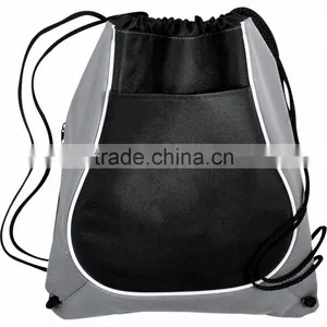 Coil Drawstring Backpack - Has an Open Main Compartment, Which Cinches at the Top, Open Front Pocket and Comes With Your Logo. thumbnail-4