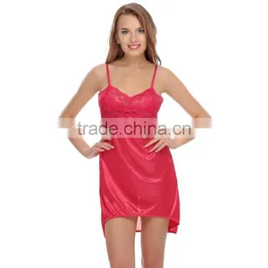 Sexy Hot Pink Babydoll With Lace thumbnail-1