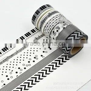 1.5cm*10m White and Black Washi Tape Customized Paper Tape Planner Accessories thumbnail-2