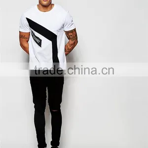 Guangzhou Shandao OEM Manufacturer Hot Sale 180g Polyester Cotton Color Block Short Sleeve O-Neck Men T Shirt thumbnail-5