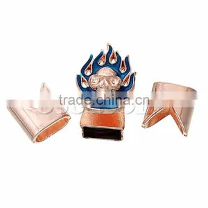 Wholesale Hook Clasps Bracelet End Bar With Slider For Leather Bracelet Skull Halloween Rose Gold 23mm X16mm 13mm X13mm2 Sets thumbnail-1