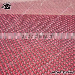 24x40CM SS06 Rose Color Rhinestone Mesh Iron on Glass Rhinestone Sheet thumbnail-1