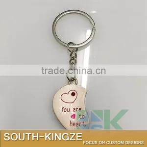 Girl Boy Alluminum Alloy Half Hearts Keychain thumbnail-5