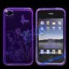 Flower and Butterfly Gel TPU Case for IPhone 4S/iPhone 4(Purple) thumbnail-1