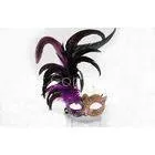 Feather Carnival Venetian Masks With Metal Butterfly Decorative For Wedding thumbnail-1