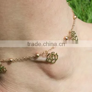Silver Gold Hollow Flower Beads Beach Barefoot Chain Ankle Bracelet Anklet Jewelry thumbnail-1