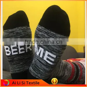 Custom Letter Beer Me Socks, Strip And Black Custom Character Socks thumbnail-1