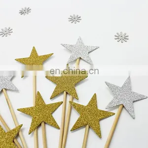 Colorful Stars Cupcake Topper Birthday Party Wedding Cake Decorations thumbnail-4