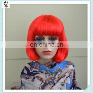 Cheap Short Bob Red Synthetic Carnival Party Wigs HPC-0036 thumbnail-5