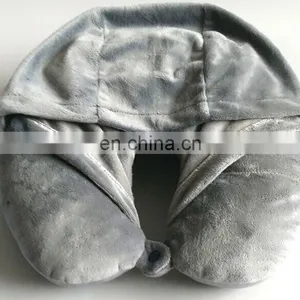 High Quality Cheap u Shaped Pillow With Hat Custom Fashion Soft Plush Travel Massage Neck Pillow thumbnail-3