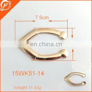 Good Quality Gold Metal Shining U Shape Metal Bag Making Accessories thumbnail-1