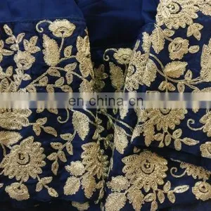 Women Blue Color Party Wear Anarkali Style Semi Stitched Dress Material 2017 (anarkali Dresses) thumbnail-6