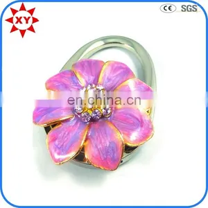 Personalized Functional Heart-shaped Jewerly Bag Hanger With Purple Rhinestone thumbnail-5