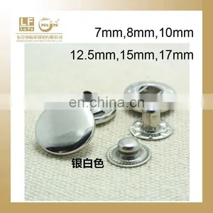 Silver Metal Button for Leather Bracelet,metal Fastener for Leather Belt,metal Fastener for Handbags thumbnail-1