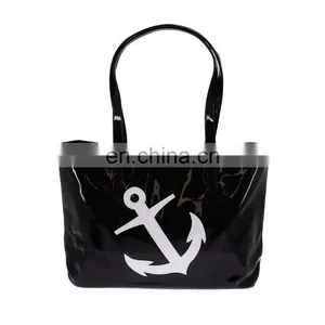 24x15 Inch Sea Life Anchor Print PVC Summer Beach Promotional Tote Bag thumbnail-3
