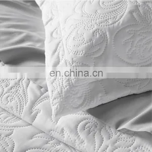 American Adult 3 Pcs Woven Plain Color Full King Size Bed Cover Quilt Bedspread Set thumbnail-7