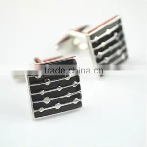 Cufflink Square Enamel Fashion Men Shirt Button Wedding Party Silver Cuff Links thumbnail-2