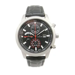 Stainless Steel Chronograph Watches Man Genuine Leather Multi-Function Watch thumbnail-4