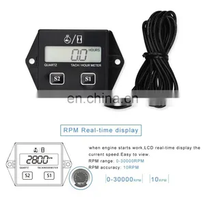 Waterproof Digital Engine Tach Hour Meter Tachometer Gauge Engine RPM LCD Display For Motorcycle Motor Stroke Engine Car Boat thumbnail-5