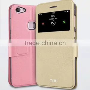 MOFi Original Leather Dot View Case for Vivo X6, Mobile Phone Flip Cover Housing for Vivo X6 thumbnail-1