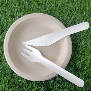 Biodegradable Paper Pulp Fiber Disposable Cutlery Knife thumbnail-4