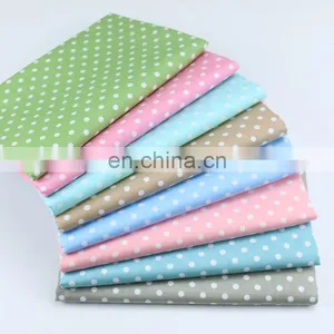 6mm Aquamarine Dot Cotton Printed Polka Dot Fabric Wholesale Children's Bag Fabric Edge Pure Cotton Fabric thumbnail-1