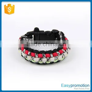 Customer Logo Printed Paracord Survival Bracelet With Whistle Wholesale thumbnail-2