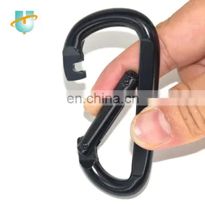 7.5*80mm D Type Safety Carabiner Snap Hook Spring Hook Plated Black Coated thumbnail-5