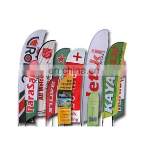 Hot Selling Promotion Beach Teardrop Feather Flags Printing With Kinds Bases ( Flag Pole + Fabric +Printing,Complete Production) thumbnail-1