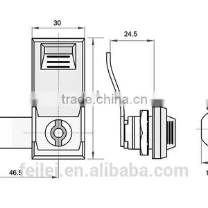 ROHS Chrome Plated Metal Industrial Cabinet Plane Lock thumbnail-6