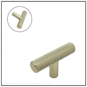 Knurled Textured Wardrobe K Gold Solid Kitchen Cabinet Drawer Door Pulls Knobs Furniture Handle thumbnail-1