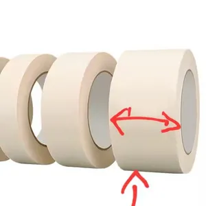 High Temperature Resistance Car Masking Paper Tape Jumbo Autobody Automotive Tape Crepe Paper Masking Tape for Painting Car thumbnail-3