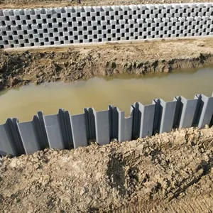 Pvc Retaining Wall Plastic Sheet Pile U Type PVC Sheet Piling for Marine Structures 50+ Years Long Time Life Design thumbnail-2