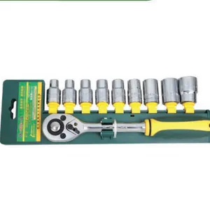10pcs Cr-V Steel Socket Wrench Set, 1/2