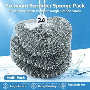 Custom Pack Galvanized Steel Wire Mesh Cleaning Ball Household Metal Scrubber Balls Factory Wholesale thumbnail-1