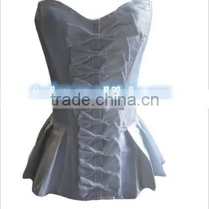 Junhou Brand Cheap Lady Sexy White Bridal Burlesque Corset Basque Wholesale Checkout thumbnail-1