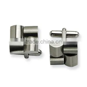 2016 Fashion Stainless Steel Satin Cuff Links thumbnail-1