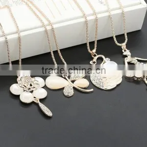 Fashion Rhinestone Long Clothing Accessories Women's Opal Pendants Joker Personality Sweater Chain Necklace thumbnail-5