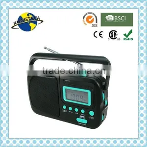 Best Seller Turquoise Portable AM FM Digital Clock Radio thumbnail-1