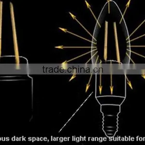 Famous LED Lighting Supplier Shenzhen Century Lighting 120lm/w Dimmable 4W B15 E12 E14 Led Filament Candle Bulb thumbnail-6