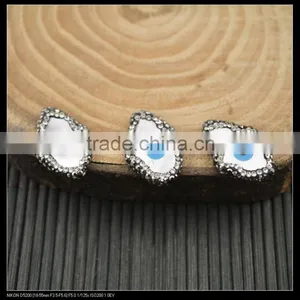 LFD-0048B Wholesale Palm Evil Eye Shell Pave Rhinestone Connector Beads For Bracelet Jewelry Making thumbnail-4