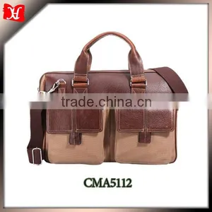 2014 Fashional Laptop Bag Briefcase Wholesale With Bag Factory Promotional Laptop Leather Bag for Men thumbnail-1