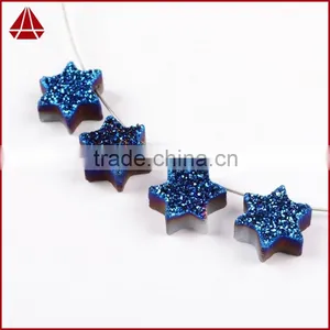 Wholesale Mogen David Star Loose Flat Agate Druzy Cabochon Beads thumbnail-2